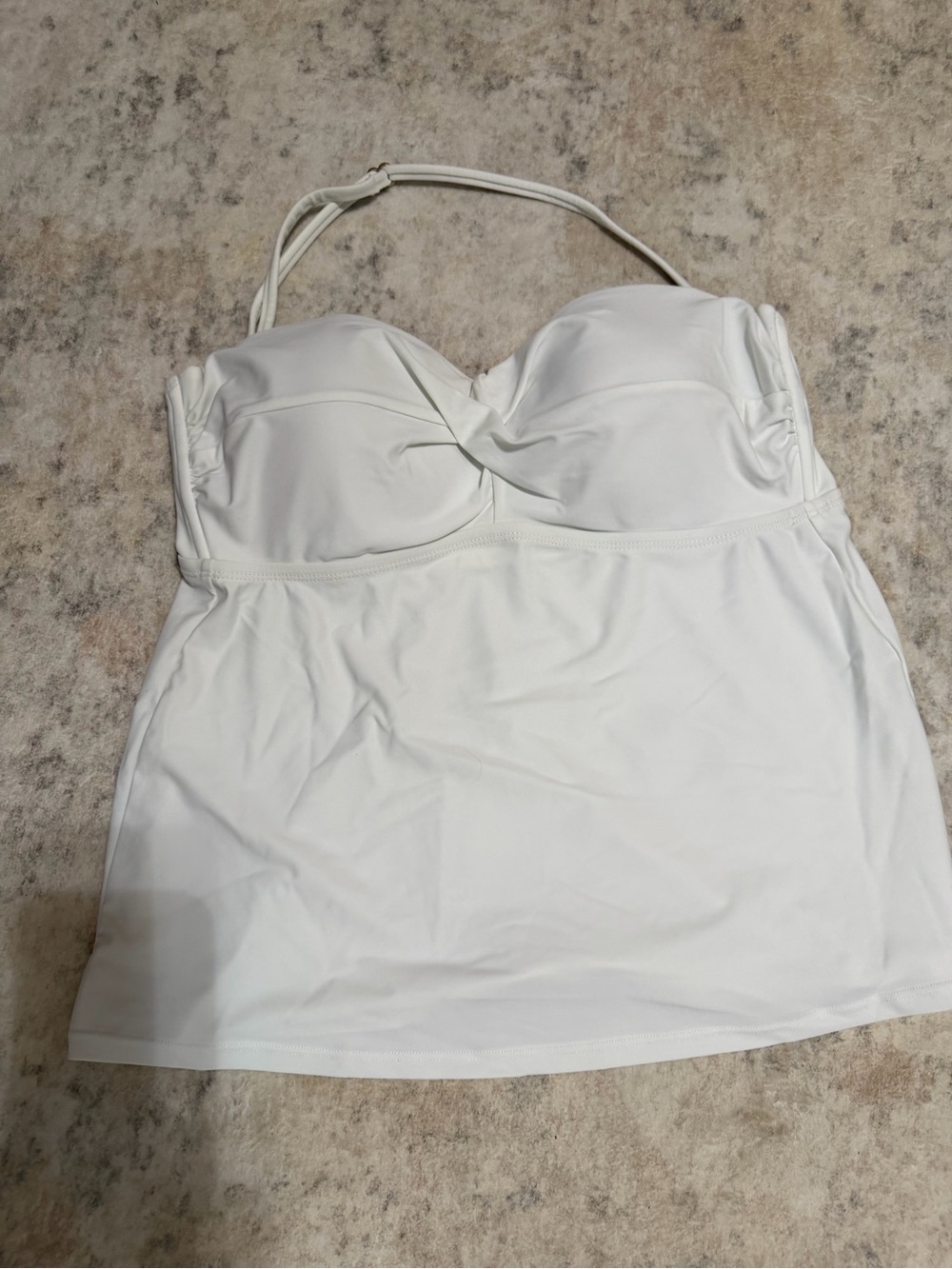 Catalina White Bandeau Tankini Top with Removable Halter